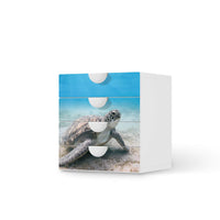 Klebefolie Green Sea Turtle - IKEA Smastad Kommode - 4 Schubladen - weiss