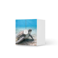 Selbstklebende Folie Green Sea Turtle - IKEA Smastad Schrank - 2 kleine Türen - weiss