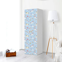 Möbelfolie Rainbow Unicorn - IKEA Stuva / Fritids - 2 hohe Türen (192 cm) - Kinderzimmer