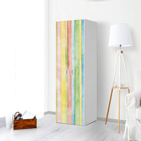 Möbelfolie Watercolor Stripes - IKEA Stuva / Fritids - 2 hohe Türen (192 cm) - Kinderzimmer