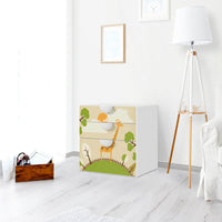 Folie für Möbel Mountain Giraffe - IKEA Smastad Kommode - 3 Schubladen - Kinderzimmer