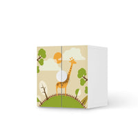 Selbstklebende Folie Mountain Giraffe - IKEA Smastad Schrank - 2 kleine Türen - weiss