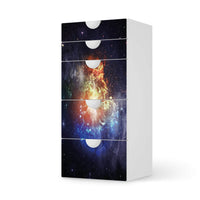 Möbel Klebefolie Nebula - IKEA Smastad Kommode - 5 Schubladen - weiss