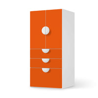 Möbelfolie Orange Dark - IKEA Smastad kombiniert - 3 Schubladen und 2 kleine Türen - weiss