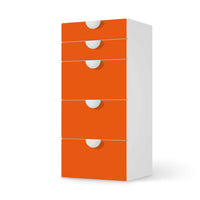 Möbel Klebefolie Orange Dark - IKEA Smastad Kommode - 5 Schubladen - weiss