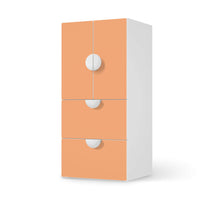 Möbelfolie Orange Light - IKEA Smastad kombiniert - 2 Schubladen und 2 kleine Türen - weiss