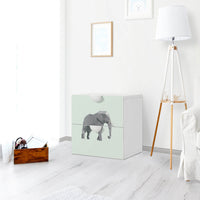 Klebefolie für Möbel Origami Elephant - IKEA Smastad Kommode - 2 Schubladen - Kinderzimmer