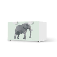 Möbelfolie Origami Elephant - IKEA Smastad Bank mit Kasten - weiss