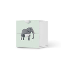 Klebefolie für Möbel Origami Elephant - IKEA Smastad Kommode - 2 Schubladen - weiss
