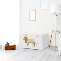 Möbelfolie Origami Lion - IKEA Smastad Bank mit Kasten - Kinderzimmer