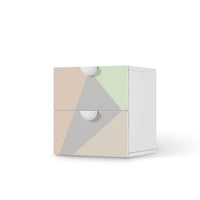 Klebefolie für Möbel Pastell Geometrik - IKEA Smastad Kommode - 2 Schubladen - weiss