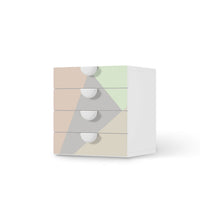 Klebefolie Pastell Geometrik - IKEA Smastad Kommode - 4 Schubladen - weiss