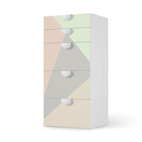 Möbel Klebefolie Pastell Geometrik - IKEA Smastad Kommode - 5 Schubladen - weiss