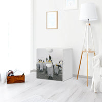 Klebefolie für Möbel Penguin Family - IKEA Smastad Kommode - 2 Schubladen - Kinderzimmer