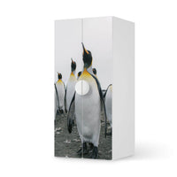 Möbelfolie Penguin Family - IKEA Smastad Schrank - 2 große Türen - weiss