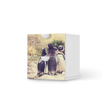 Klebefolie für Möbel Pingu Friendship - IKEA Smastad Kommode - 2 Schubladen - weiss