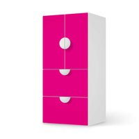 Möbelfolie Pink Dark - IKEA Smastad kombiniert - 2 Schubladen und 2 kleine Türen - weiss