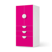 Möbelfolie Pink Dark - IKEA Smastad kombiniert - 3 Schubladen und 2 kleine Türen - weiss