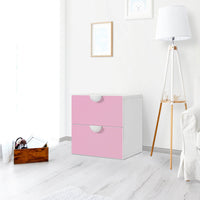 Klebefolie für Möbel Pink Light - IKEA Smastad Kommode - 2 Schubladen - Kinderzimmer