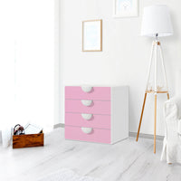 Klebefolie Pink Light - IKEA Smastad Kommode - 4 Schubladen - Kinderzimmer