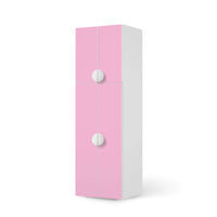 Selbstklebende Folie Pink Light - IKEA Smastad kombiniert - 2 große Türen und 2 kleine Türen - weiss