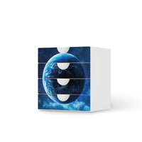 Klebefolie Planet Blue - IKEA Smastad Kommode - 4 Schubladen - weiss