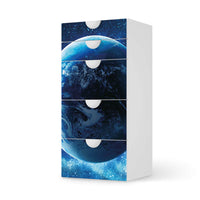 Möbel Klebefolie Planet Blue - IKEA Smastad Kommode - 5 Schubladen - weiss