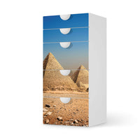 Möbel Klebefolie Pyramids - IKEA Smastad Kommode - 5 Schubladen - weiss