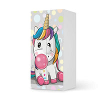 Möbelfolie Rainbow das Einhorn - IKEA Smastad Schrank - 2 große Türen - weiss