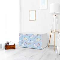 Möbelfolie Rainbow Unicorn - IKEA Smastad Bank mit Kasten - Kinderzimmer