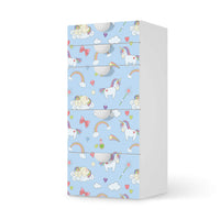 Möbel Klebefolie Rainbow Unicorn - IKEA Smastad Kommode - 5 Schubladen - weiss