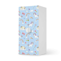 Möbelfolie Rainbow Unicorn - IKEA Smastad Schrank - 2 große Türen - weiss