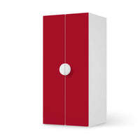 Möbelfolie Rot Dark - IKEA Smastad Schrank - 2 große Türen - weiss