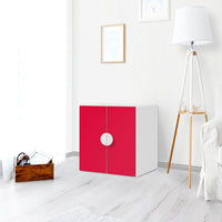 Selbstklebende Folie Rot Light - IKEA Smastad Schrank - 2 kleine Türen - Kinderzimmer
