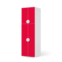 Selbstklebende Folie Rot Light - IKEA Smastad kombiniert - 2 große Türen und 2 kleine Türen - weiss