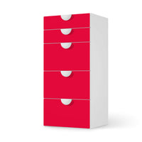 Möbel Klebefolie Rot Light - IKEA Smastad Kommode - 5 Schubladen - weiss