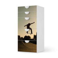 Möbel Klebefolie Skater - IKEA Smastad Kommode - 5 Schubladen - weiss