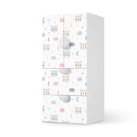 Möbelfolie Sweet Dreams - IKEA Smastad kombiniert - 2 Schubladen und 2 kleine Türen - weiss