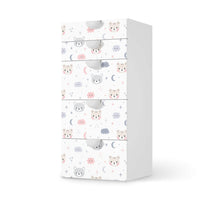 Möbel Klebefolie Sweet Dreams - IKEA Smastad Kommode - 5 Schubladen - weiss