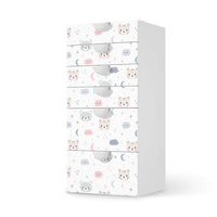 Klebefolie für Möbel Sweet Dreams - IKEA Smastad Kommode - 6 Schubladen - weiss