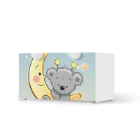 Möbelfolie Teddy und Mond - IKEA Smastad Bank mit Kasten - weiss