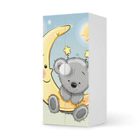 Möbelfolie Teddy und Mond - IKEA Smastad Schrank - 2 große Türen - weiss