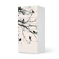 Klebefolie für Möbel Tree and Birds 1 - IKEA Smastad Kommode - 6 Schubladen - weiss