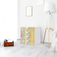 Klebefolie Watercolor Stripes - IKEA Smastad Kommode - 4 Schubladen - Kinderzimmer