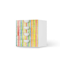 Klebefolie Watercolor Stripes - IKEA Smastad Kommode - 4 Schubladen - weiss