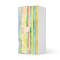 Möbelfolie Watercolor Stripes - IKEA Smastad Schrank - 2 große Türen - weiss