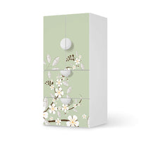 Möbelfolie White Blossoms - IKEA Smastad kombiniert - 2 Schubladen und 2 kleine Türen - weiss