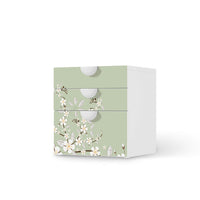 Folie für Möbel White Blossoms - IKEA Smastad Kommode - 3 Schubladen - weiss
