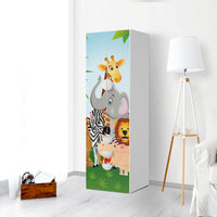 Klebefolie Wild Animals - IKEA Smastad kombiniert - 3 Schubladen und 2 große Türen - Kinderzimmer