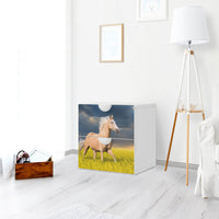 Klebefolie für Möbel Wildpferd - IKEA Smastad Kommode - 2 Schubladen - Kinderzimmer